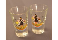 Set sticlă cu două pahare pentru alcool inscripţionată România